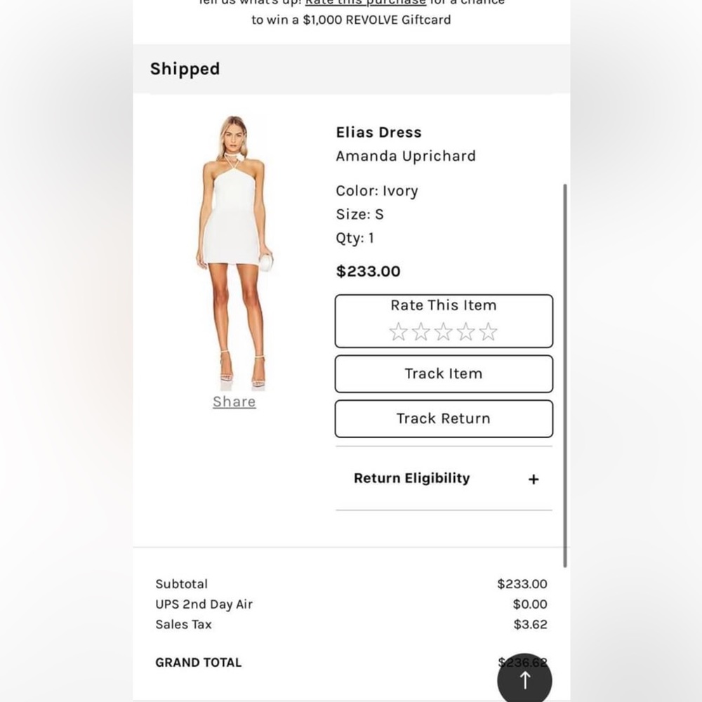 Never worn white Amanda Uprichard White Dress